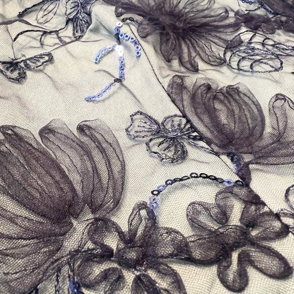 JS Collections | Carter Halter Column Gown in Oxford Blue | 8 - Picture 7 of 10